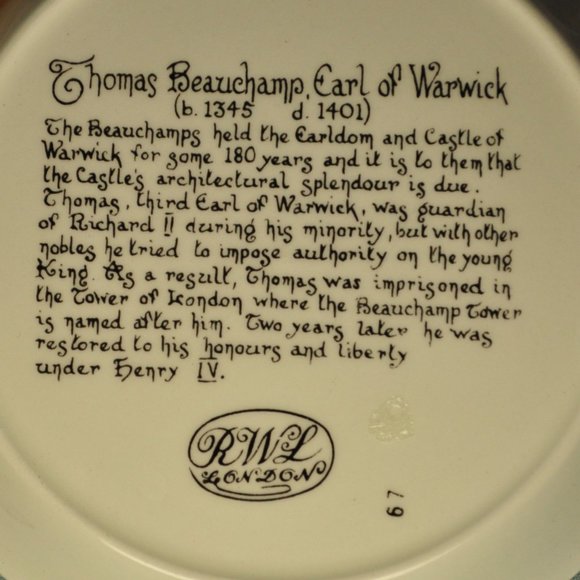 earl of warwick thomas beauchamp coaster trinket dish (w986) - Picture 5 of 5